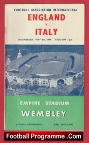 England v Italy 1959 – Football Programme