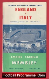 England v Italy 1959 – Football Programme