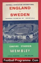 England v Sweden 1959 – Football Programme