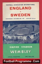 England v Sweden 1959 – Football Programme