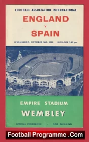 England v Spain 1960 – Football Programme