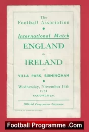 England v Ireland 1951 – at Villa Park Birmingham