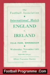 England v Ireland 1951 – at Villa Park Birmingham