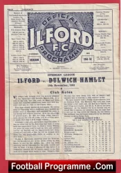 Ilford v Dulwich Hamlet 1951 – 1950s Football Programmes