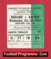 England v Austria 1965 – Football Ticket