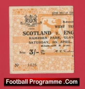Scotland v England 1952 – Football Ticket