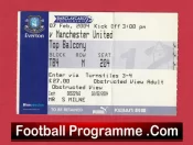 Everton v Manchester United 2004 – Match Ticket
