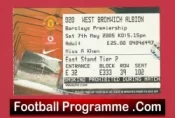 Manchester United v WBA 2005 – Match Ticket