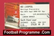 Manchester United v Liverpool 2004 – Match Ticket