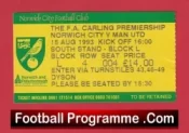 Norwich City v Manchester United 1993 – Football Ticket