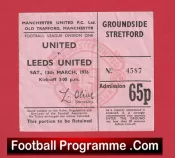 Manchester United v Leeds United 1976 – Man Utd Football Ticket