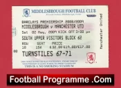 Middlesbrough v Manchester United 2009 – Match Ticket