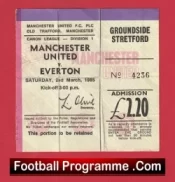 Manchester United v Everton 1985 – Football Ticket