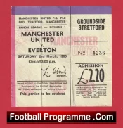 Manchester United v Everton 1985 – Football Ticket
