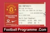 Manchester United v Portsmouth 2003 – Match Ticket FA Cup
