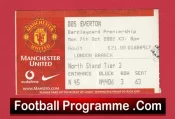 Manchester United v Everton 2002 – Man Utd Ticket