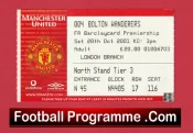 Manchester United v Bolton Wanderers 2001 – Football Ticket