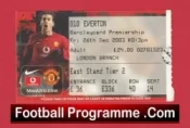 Manchester United v Everton 2003 – Match Ticket