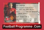 Manchester United v Everton 2003 – Match Ticket
