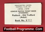 Manchester United Man Utd Season Ticket Book LMTB 1978 1979