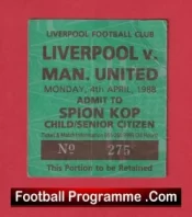 Liverpool v Manchester United 1988 – Football Ticket Kop End