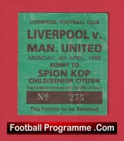Liverpool v Manchester United 1988 – Football Ticket Kop End