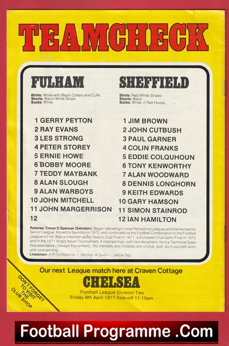 Fulham v Sheffield United 1977 - Bobby Moore - Image 3