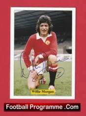 Manchester United Willie Morgan Autographed Signed Football Card Man Utd