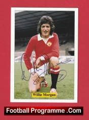 Manchester United Willie Morgan Autographed Signed Football Card Man Utd