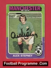 Manchester United Alex Stepney Autographed Signed Football Card Man Utd