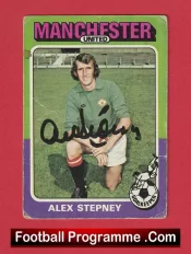 Manchester United Alex Stepney Autographed Signed Football Card Man Utd