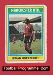Manchester United Brian Greenhoff Autographed Signed Football Card Man Utd