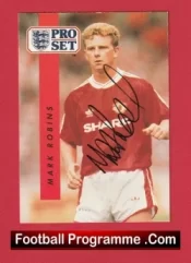 Manchester United Mark Robins Autographed Signed Football Card Man Utd