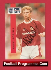 Manchester United Mark Robins Autographed Signed Football Card Man Utd