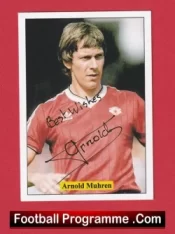 Manchester United Arnold Muhren Autographed Signed Football Card Man Utd