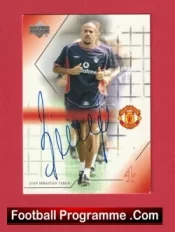 Manchester United Juan Sebastian Veron Autographed Signed Football Card Man Utd