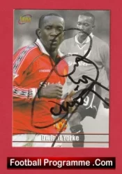 Manchester United Dwight Yorke Autographed Signed Football Card Man Utd
