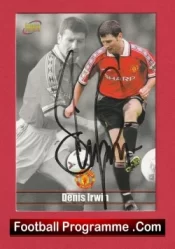 Manchester United Denis Irwin Autographed Signed Football Card Man Utd