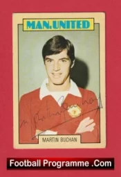 Manchester United Martin Buchan Autographed Signed Football Card Man Utd