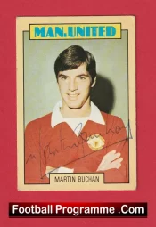 Manchester United Martin Buchan Autographed Signed Football Card Man Utd