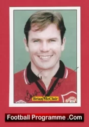 Manchester United Brian McClair Autographed Signed Football Card Man Utd