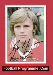 Manchester United Gordon McQueen Autographed Signed Football Card Man Utd