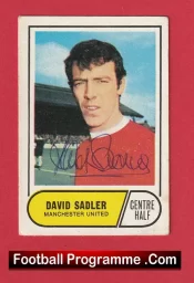 Manchester United David Sadler Autographed Signed Football Card Man Utd