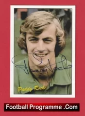 Manchester United Paddy Roche Autographed Signed Football Card Man Utd