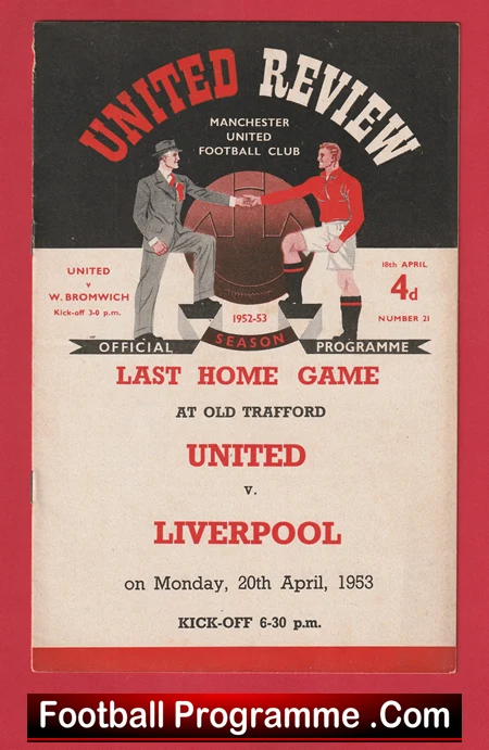 Manchester United v WBA 1953 - Man Utd 1950's - Image 2