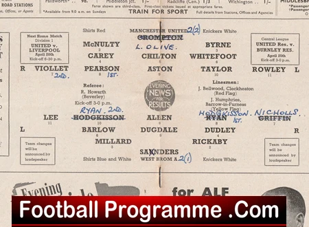 Manchester United v WBA 1953 - Man Utd 1950's - Image 3