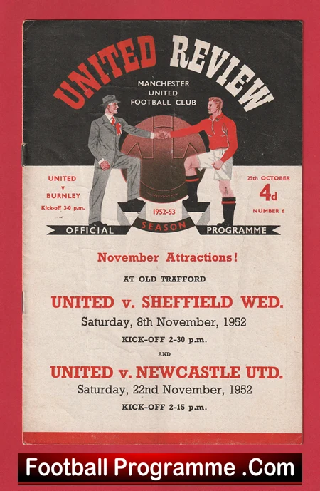 Manchester United v Burnley 1952 - 1950s Man United - Image 2
