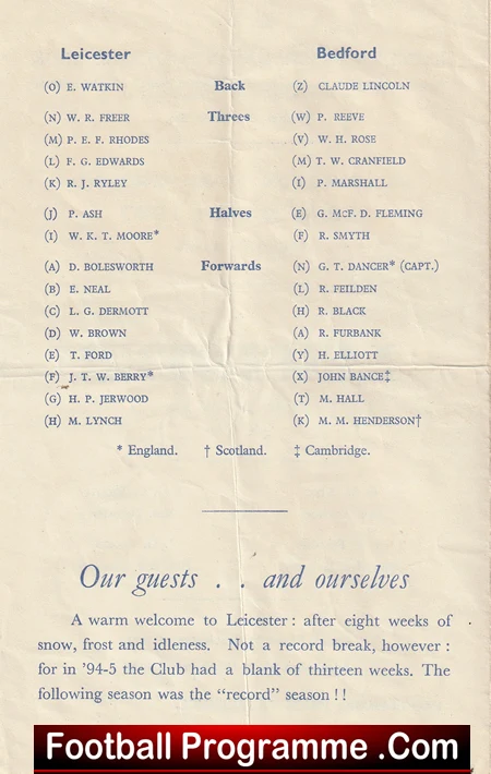 Bedford Rugby v Leicester 1947 - 1940s Rugby Programme - Image 3