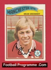 Manchester United Brian Greenhoff Autographed Signed Football Card Man Utd