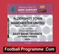 Aldershot Town v Manchester United 2011 – Match Ticket